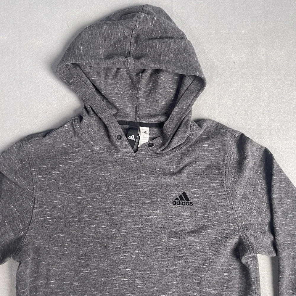 Adidas Hooded Pullover Sweatshirt Men Gray‎ Medium Long Sleeve